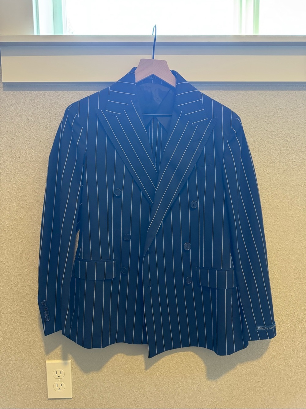 Polo Ralph Lauren Men's Navy Pinstripe Double-Breasted Blazer